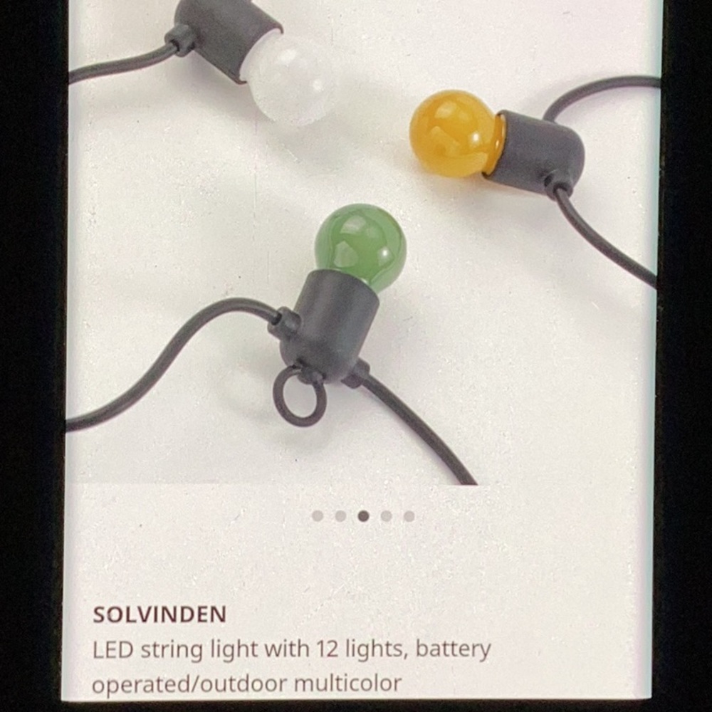 IKEA SOLVINDEN String Lights with White, Yellow, and Green Accents - Picture 2 of 9